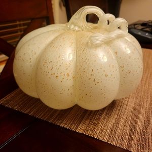 White glass pumpkin